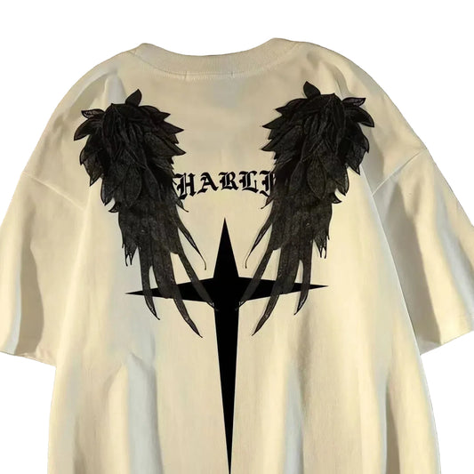 Urban Wing Graphic Streetwear T-Shirt With Casual Oversized Fit Style