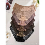 5-Piece Women’s Lace Mid-Rise Briefs Set with Openwork Detailing, Soft Stretch Silhouette and Assorted Feminine Colors