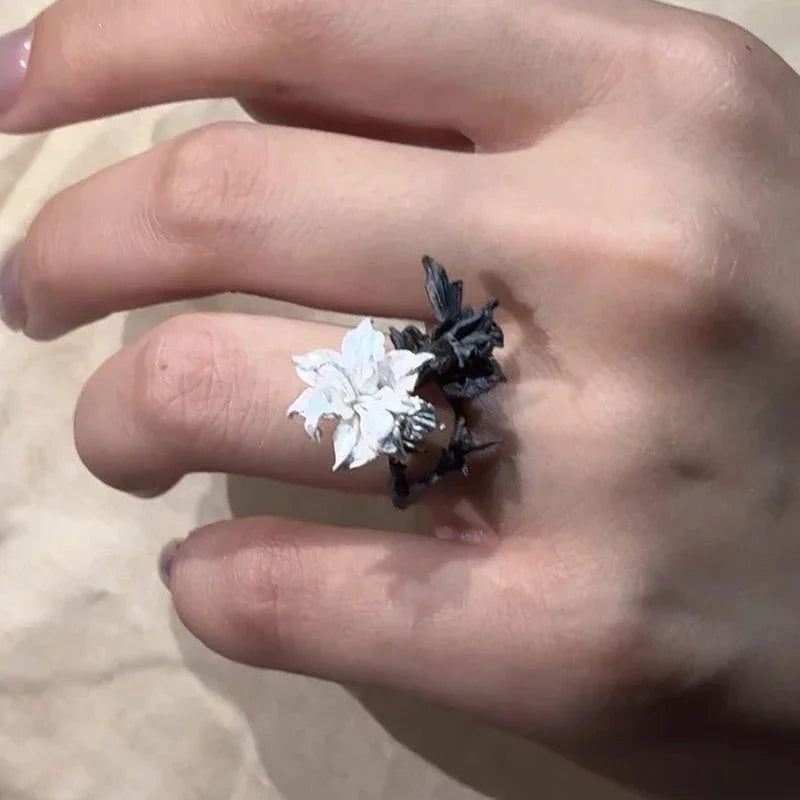 Mandala Flower Statement Ring With Gothic Alternative Artistic Design