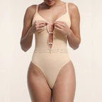 Vibrant Pink Zip-Front Sleeveless Shaping Bodysuit