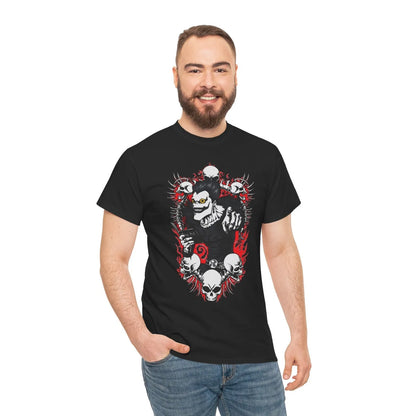 Anime Goth Oversized Graphic Tee with Dark Manga Skull Art Design