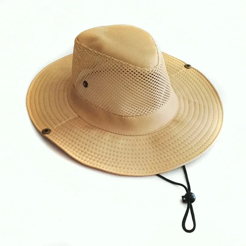 Breathable Mesh Boonie Sun Hat with Wide Brim for Hiking Fishing and Outdoor Travel