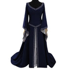 Elegant Medieval Inspired Gothic Maxi Dress with Fantasy Alternative Style