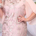 Elegant Floral Lace Overlay Occasion Wear Alternative Midi Dress