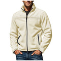 Men's Full Zip Fleece Jacket with Stand Collar for Everyday Outdoor Streetwear Layering