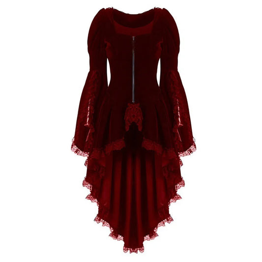 Velvet Asymmetrical Gothic Dress with Dark Romantic Alternative Style