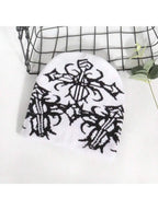 Abstract Jacquard Acrylic Knit Beanie for Modern Streetwear Casual Winter Everyday Fashion Style