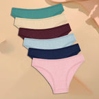 Six-Piece Ribbed Cotton-Blend Low-Rise Brief Set in Assorted Colors