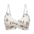 Cheerful Cherry Print Wire-Free Plunge Bra with Scalloped Trim