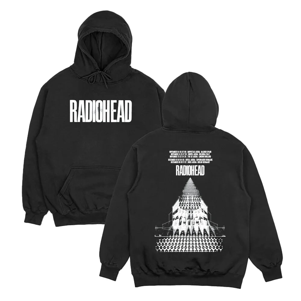 Vintage Tour Style Graphic Hoodie with Relaxed Streetwear Fit and Back Artwork