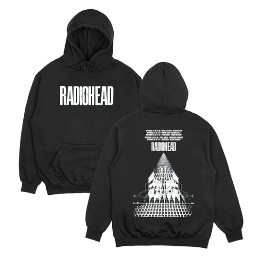 Vintage Tour Style Graphic Hoodie with Relaxed Streetwear Fit and Back Artwork