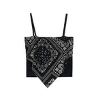 Floral Corset Crop Top with Slim Fit Irregular Hem Contemporary Streetwear Camisole Style