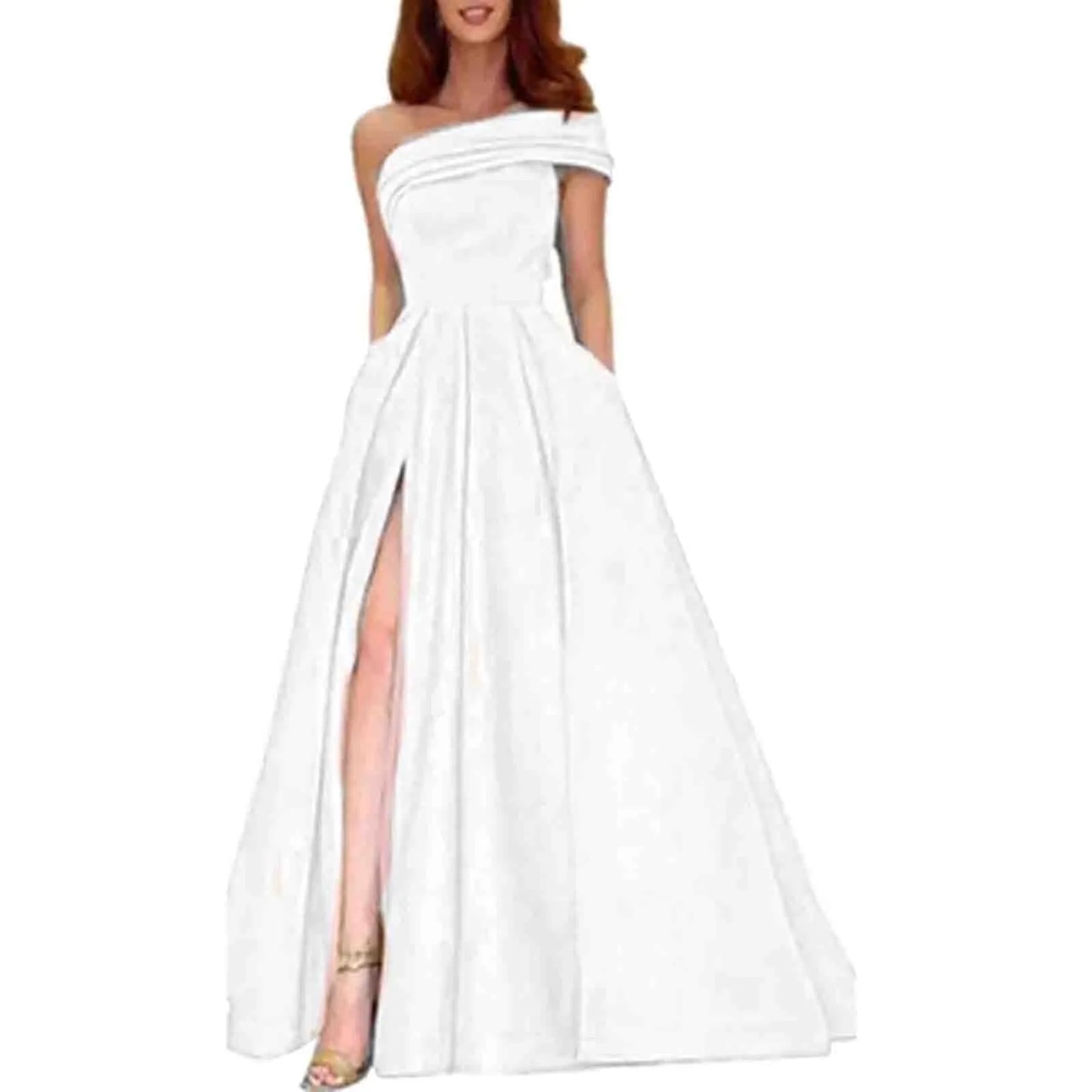 Off Shoulder High Slit Formal Alternative Evening Ball Gown