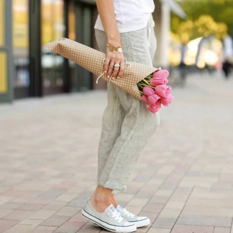 Women's High-Waist Drawstring Straight-Leg Casual Sweatpants with Relaxed Everyday Comfort Fit