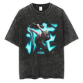 Anime-Inspired Futuristic Graphic Oversized Washed Streetwear Casual T-Shirt