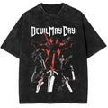 Dark Blade Anime Graphic Oversized Washed Cotton Casual Streetwear T-Shirt