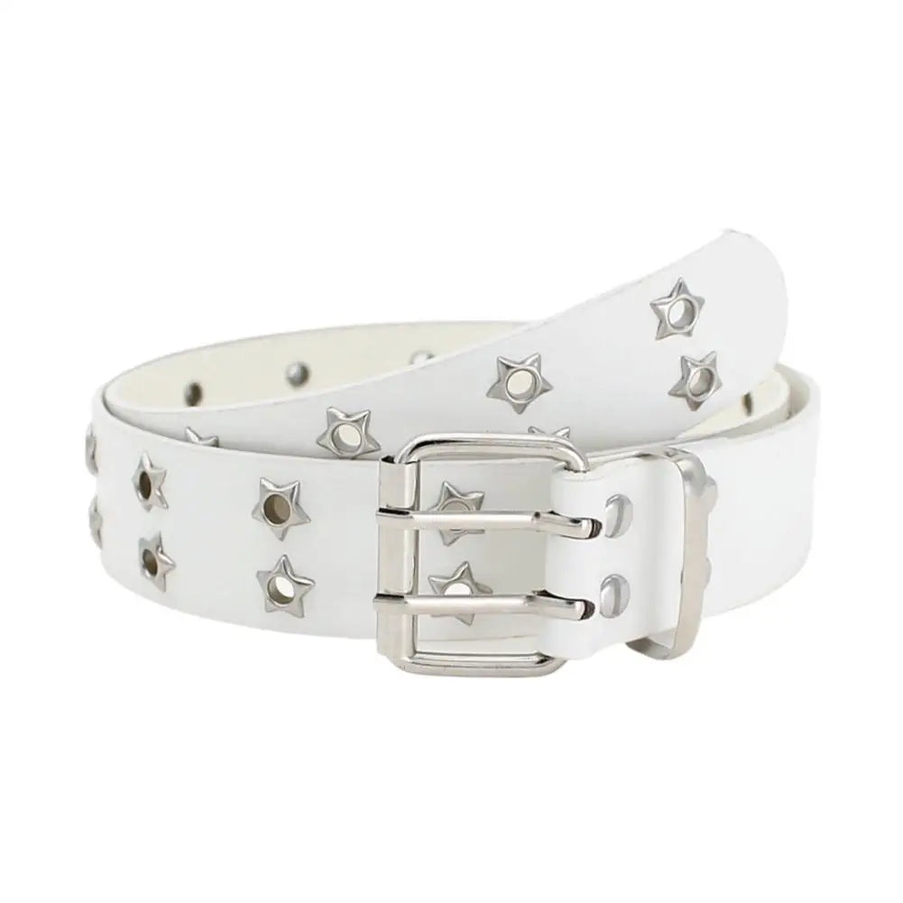 Double Row Star Rivet Belt for Punk Gothic Y2K Streetwear Fashion