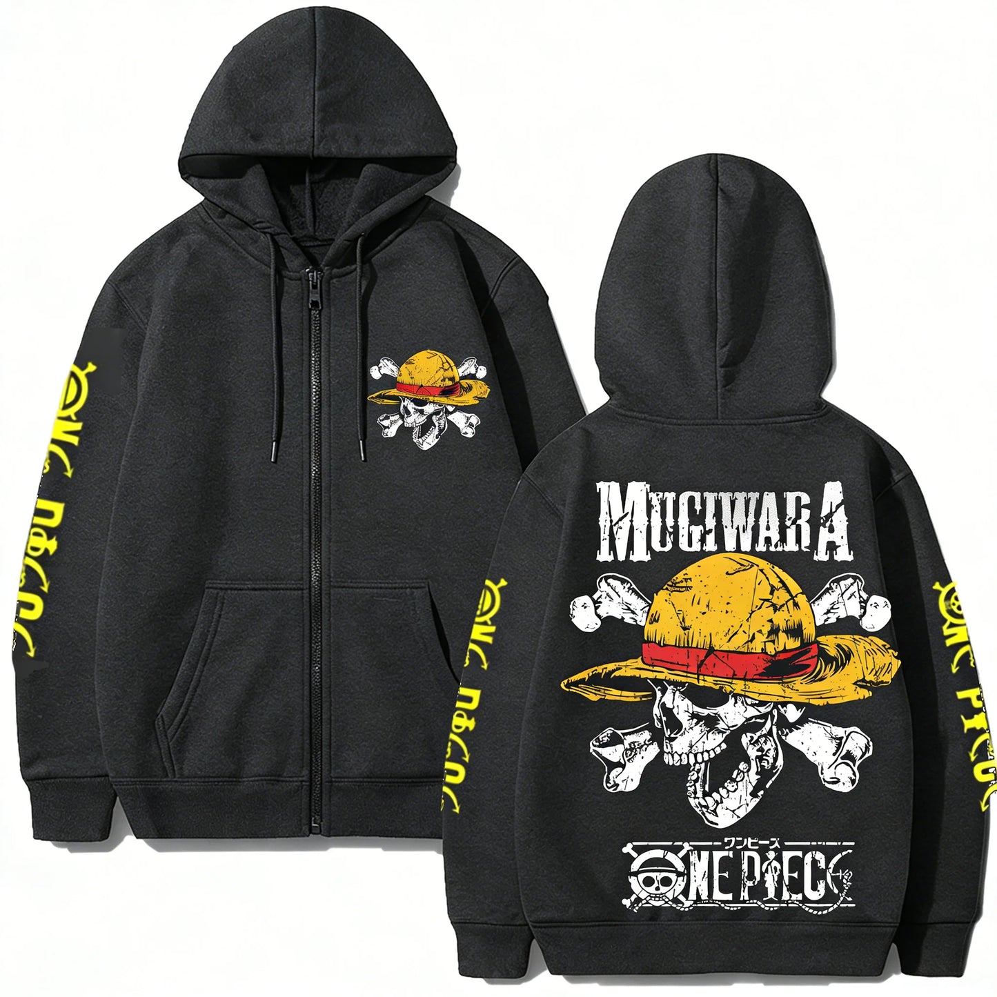 Pirate Adventure Zip Hoodie with Manga Streetwear Aesthetic