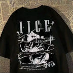 Crimson Vice Anime Graphic Oversized Vintage Streetwear Cotton T-Shirt