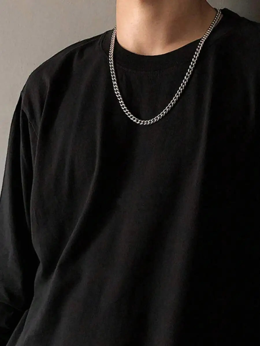 Minimalist Link Chain Necklace for Punk Streetwear and Alternative Fashion