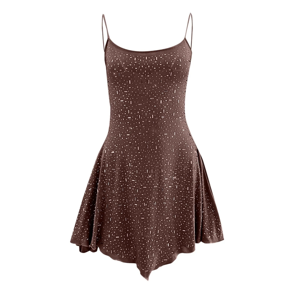 Shimmering Pink Slip Dress with Delicate Straps and Draped Silhouette