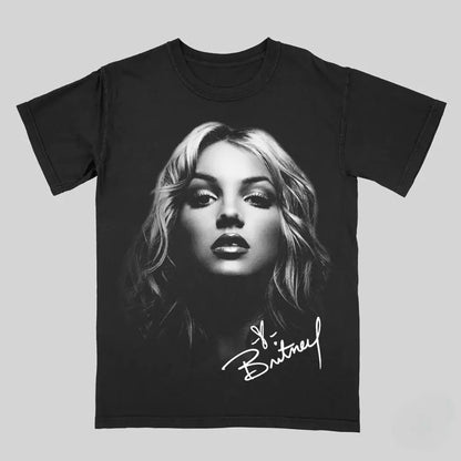 Oversized Portrait Graphic Cotton T-Shirt for Y2K Streetwear and Casual Styling