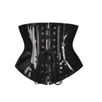 Glossy PVC Underbust Corset Belt with Structured Panels and Sculpted Fit