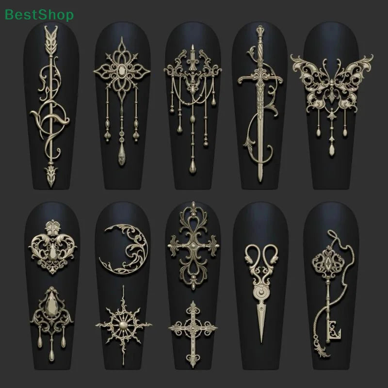 Gothic Symbol Nail Art Charms Set for Alternative Manicure Creations