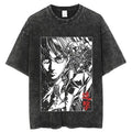 Retro Anime Manga Portrait Graphic T-Shirt with Japanese Streetwear Aesthetic