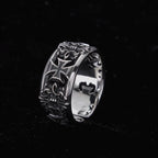 Adjustable Gothic Cross Engraved Ring Alternative Punk Statement Jewelry