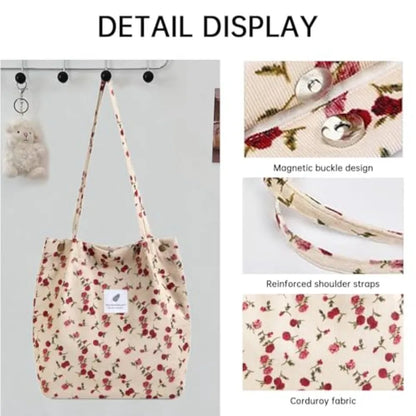 Soft Floral Print Everyday Tote Bag with Relaxed Carry Design