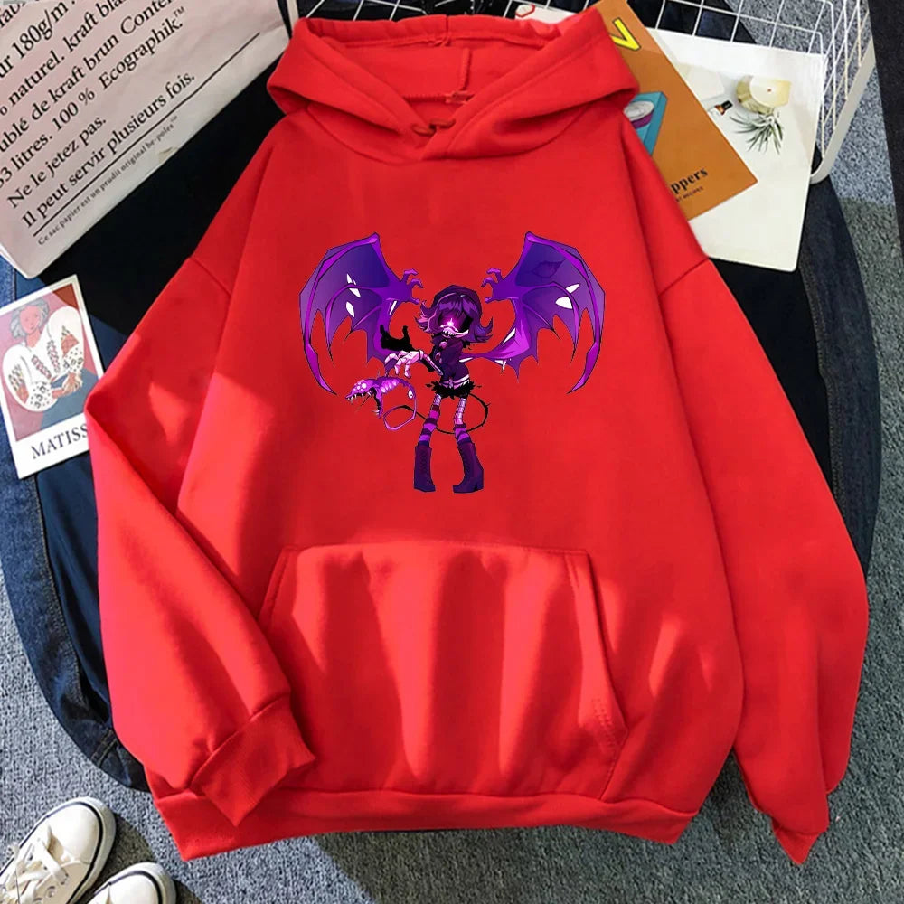 Anime-Inspired Kawaii Streetwear Pullover Hoodie with Manga Fantasy Artwork
