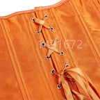 Luminous Teal Satin Overbust Corset with Front Metal Busk