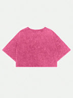Washed Cotton Crop Tee with Relaxed Fit and Everyday Casual Style