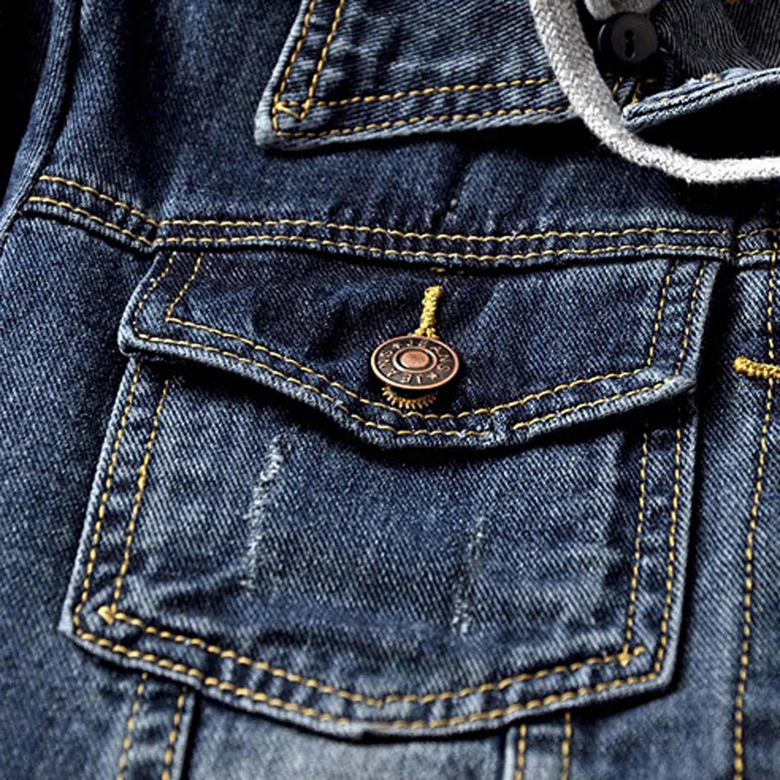 Women's Hooded Layered Denim Jacket with Relaxed Vintage Streetwear Short Fit