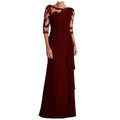 Lace Detail Floor Length Dress With Soft Structured Silhouette