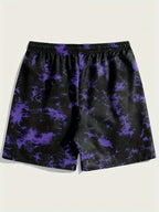 Men's Graphic Print Athletic Shorts with Relaxed Fit and Casual Beachwear Style