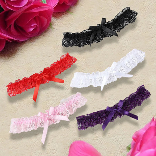 Lace Bow Thigh Garter Romantic Gothic Alternative Fashion Accessory