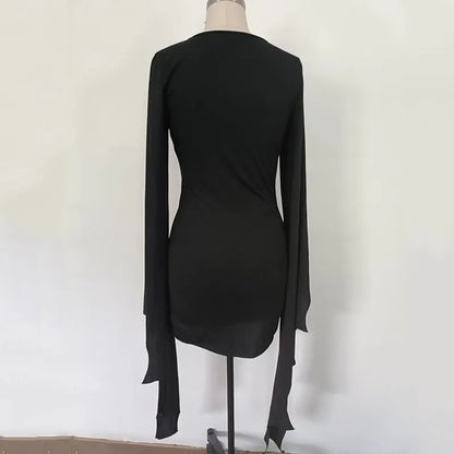 Oversized Gothic Batwing Sweater Dress with Alternative Streetwear Aesthetic