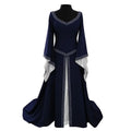 Regal Medieval Gothic Maxi Gown with Flowing Bell Sleeves