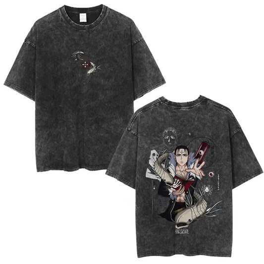 Anime Goth Manga Streetwear Oversized Graphic Washed Cotton T-Shirt