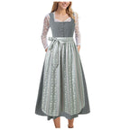 Vintage Inspired Lace Up Bodice Cottagecore Alternative Midi Dress