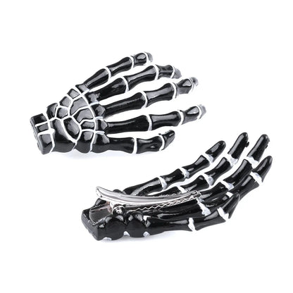 Skeleton Bone Hair Clip Set Gothic Punk Statement Hairstyle Accessories