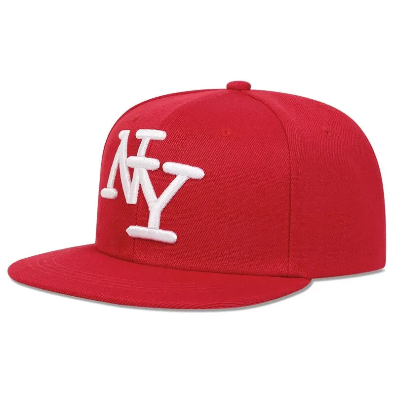 Embroidered Flat Brim Snapback Cap Adjustable Hip Hop Streetwear Baseball Hat