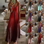 Gradient Print Spaghetti Strap Maxi Dress with Relaxed Boho Silhouette
