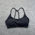 Olive Green Strappy Open-Back Sports Bra with Scoop Neckline