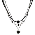 Layered Heart Choker Necklace for Grunge Y2K Alternative Fashion Looks