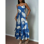 Printed Camisole Long Dress with High Waist Relaxed Contemporary Fit