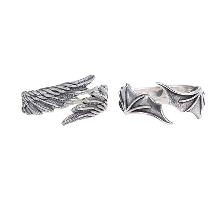 Vintage Wing Open Ring for Gothic Punk and Alternative Fashion Looks