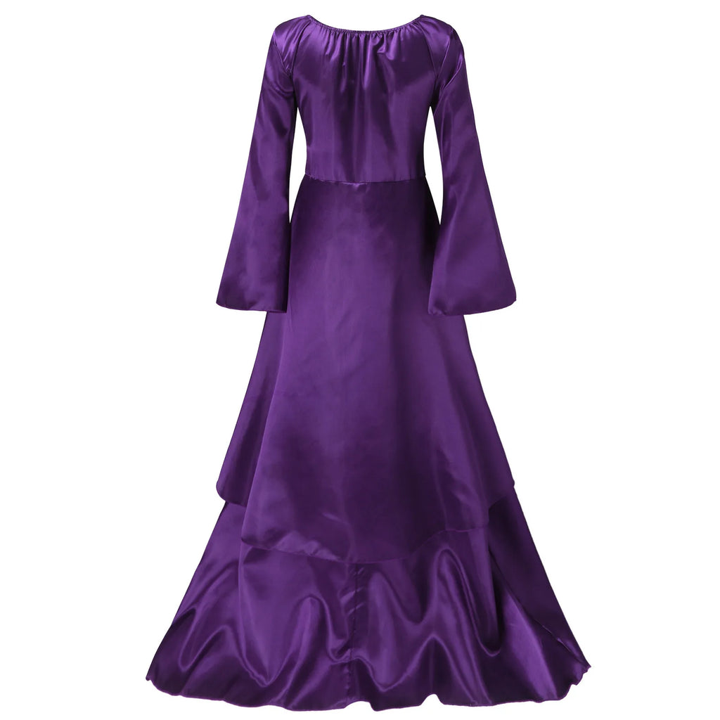 Fantasy-Inspired Gothic Empire Waist Maxi Dress with Elegant Flowing Drape